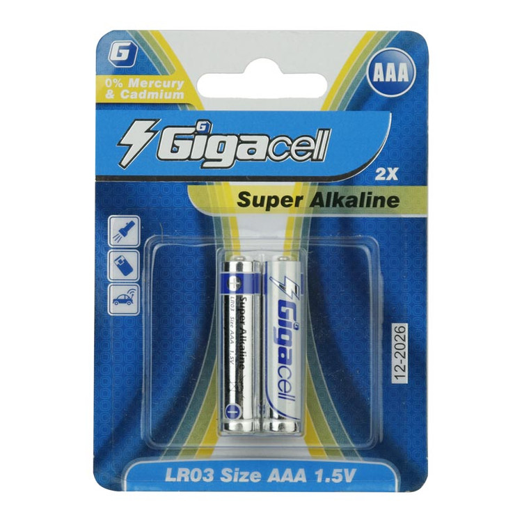 باتری نیم قلمی گیگاسل مدل Super Alkaline - بسته 2 عددی