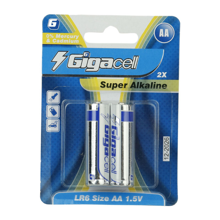 باتری دوتایی قلمی گیگاسل Gigacell Super Alkaline LR6 1.5V AA
