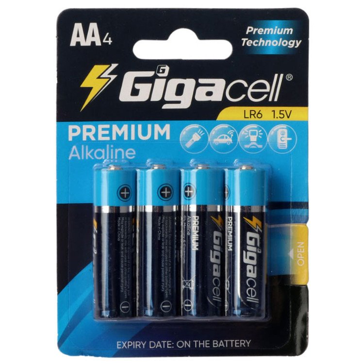 باتری چهارتایی قلمی گیگاسل Gigacell Premium Alkaline LR6 1.5V AA