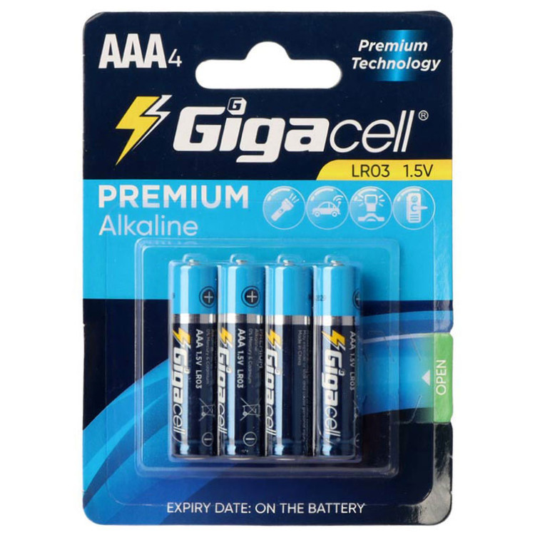 باتری چهارتایی نیم قلمی گیگاسل Premium Alkaline LR03