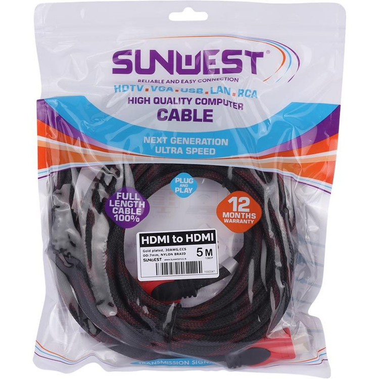 کابل HDMI پوست ماری سان وست Sunwest طول 5 متر