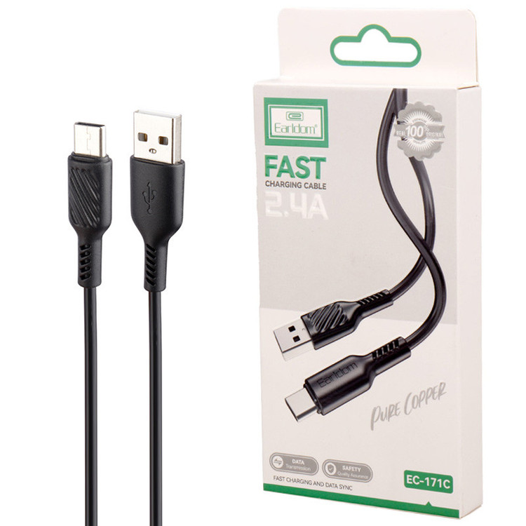 کابل تایپ سی فست شارژ 2.4 آمپر ارلدام EC-171C طول 1 متر