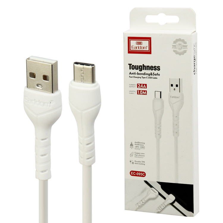 کابل تایپ سی فست شارژ 2.4 آمپر ارلدام EC-095C طول 1 متر