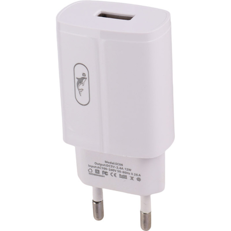 شارژر دیواری 12 وات اسکای دلفین SC06T 2.4A + کابل تایپ سی