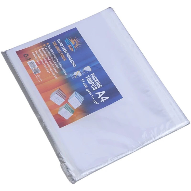 کاور کاغذ Big Sun 12mu سایز A4 بسته 100عددی