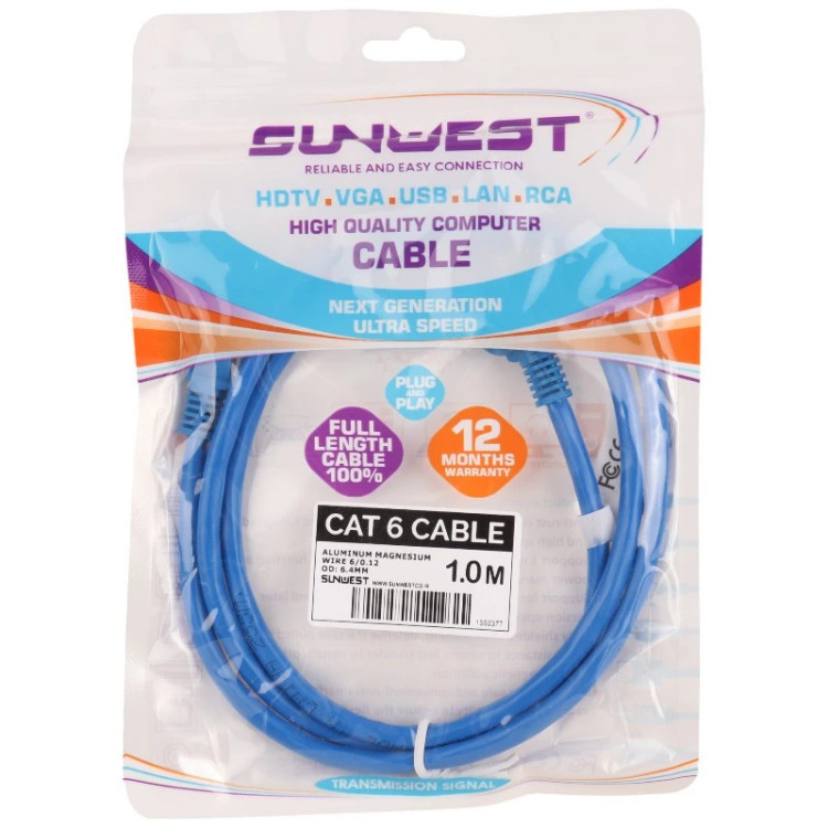 کابل شبکه Cat6 سان وست طول 1 متر