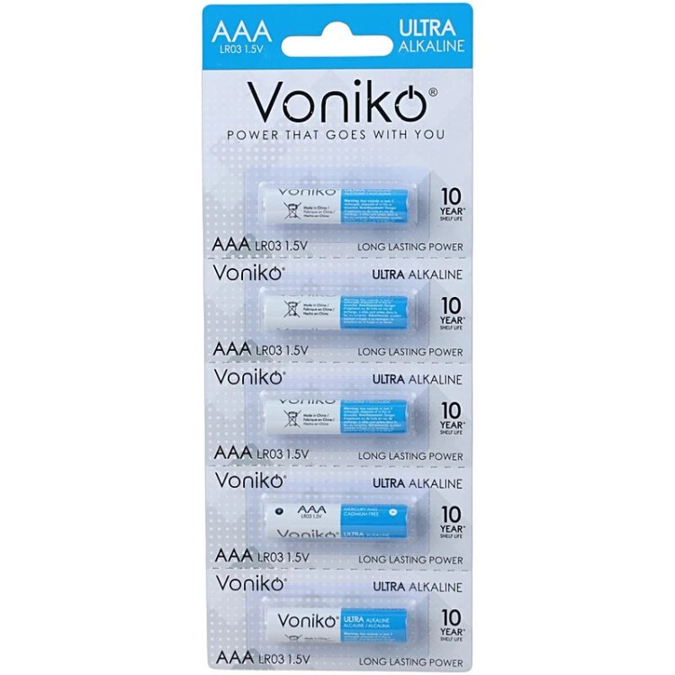 باتری نیم قلمی ونیکوUltra Alkaline LR03 بسته 5تایی